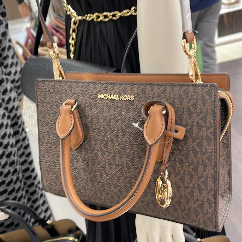 Michael Kors Small Sheila Satchel Crossbody Bag Brown NWT